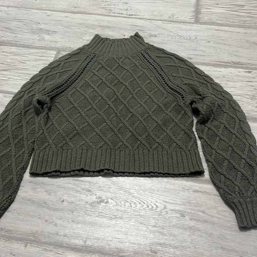 American Eagle green mock turtleneck sweater size medium